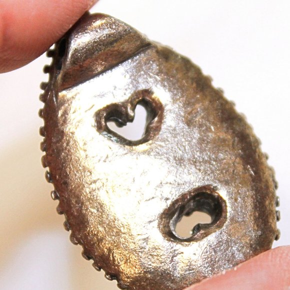 2 Teardrop Pendants with Heart Shape Cut-outs and Faux Gemstones - Picture 3 of 6